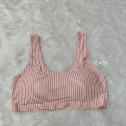 Hooked stripe spandex bralette