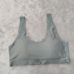 Hooked stripe spandex bralette